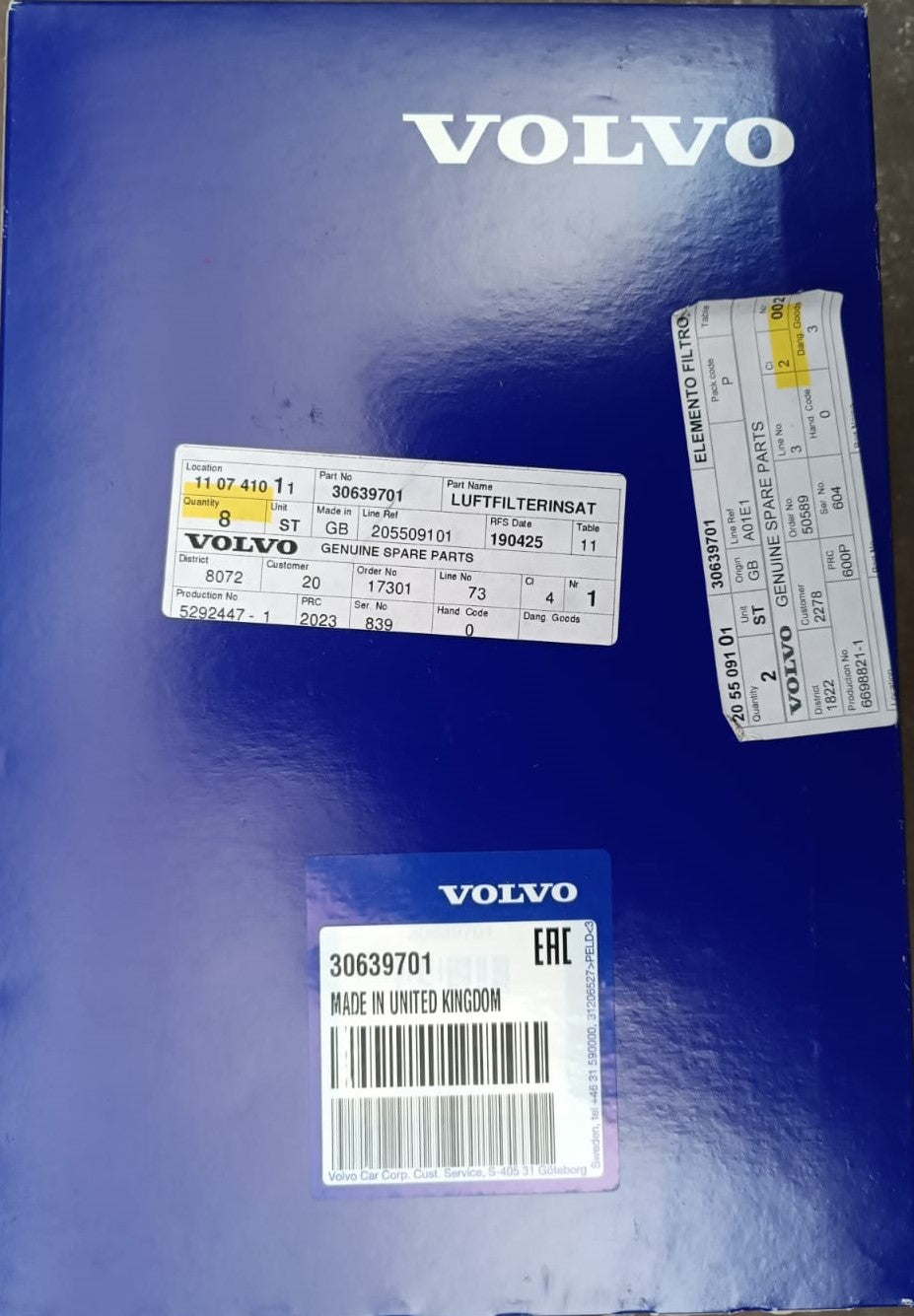 Volvo originale filtro aria oem 30639701